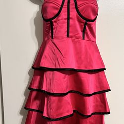Hot pink/ black dress size small