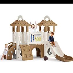 New in Box Toddler Slide 9 in 1 Jungle Slide Outdoor Playset for Toddlers Age 1+ Kids Baby Indoor Pl