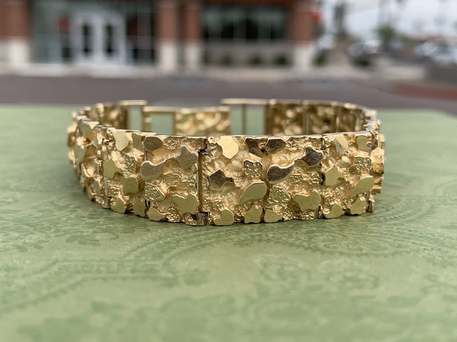 14K Yellow Gold Nugget Bracelet (8.5”) - 48 Grams