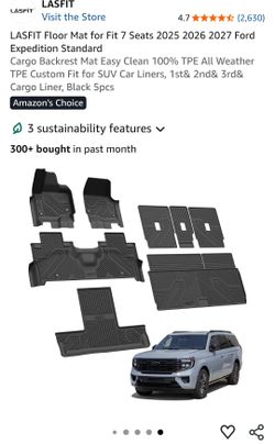 LASFIT Floor Mat for Fit 7 Seats 2025 2026 2027 Ford Expedition Standard