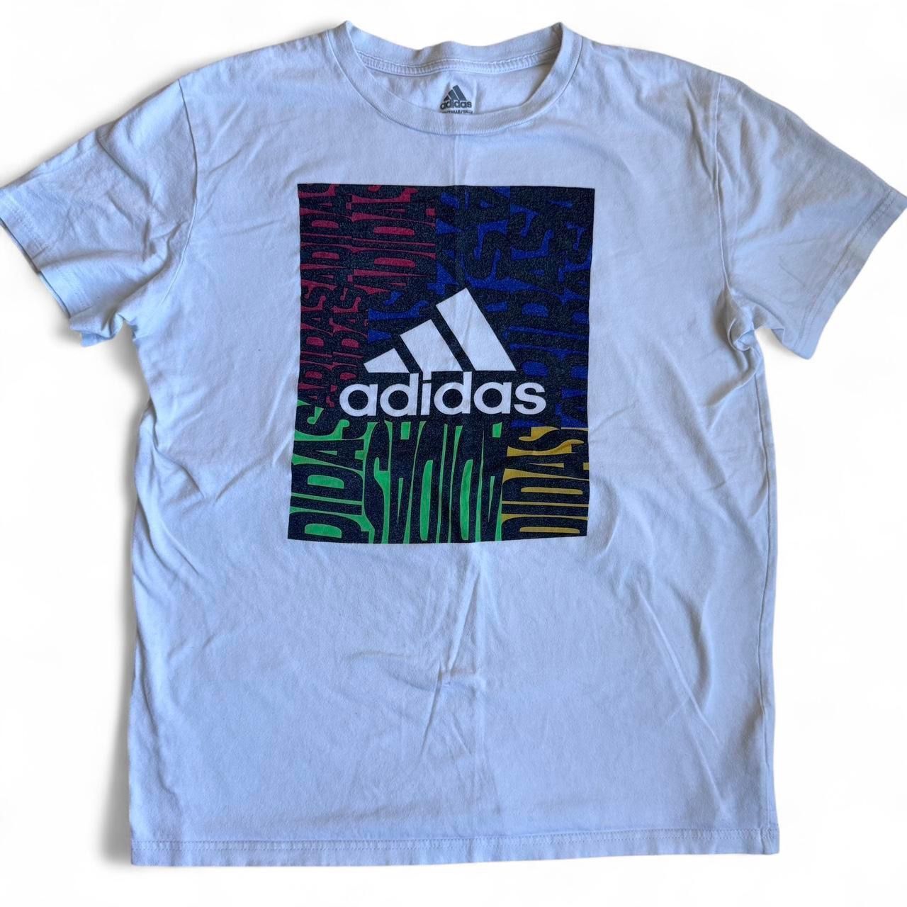 Mens Classic Adidas White Casual Athletic Tee Size Large