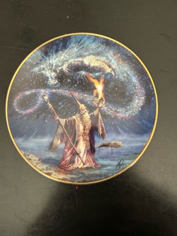 Franklin Mint Royal Doulton Sorcerer’s Spell Plate 22K Gold Rim Swarovski RA6536