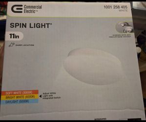 Commercial Electric 11in. Spin light White