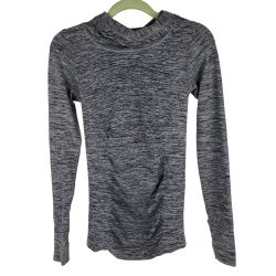 Athleta Hooded Athletic Top Gray Thumbholes Sz. S