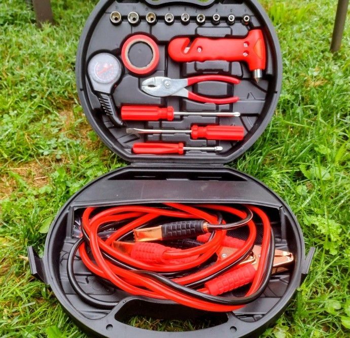 FIRESTONE Premium Booster Cables/Jumper Cables Car Tool Emergency Brake Down Kit 
