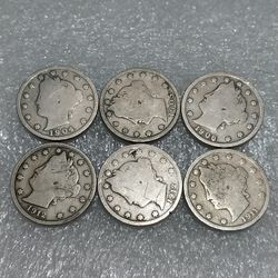 6 Liberty Nickels