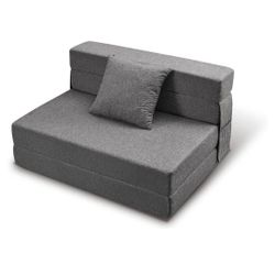 Folding Sofa Bed -grey- With 2 Pillows