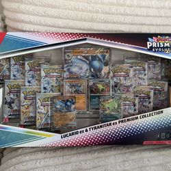 Pokemon Cards Prismatic Evolutions Lucario EX and Tyranitar EX Premium Collection
