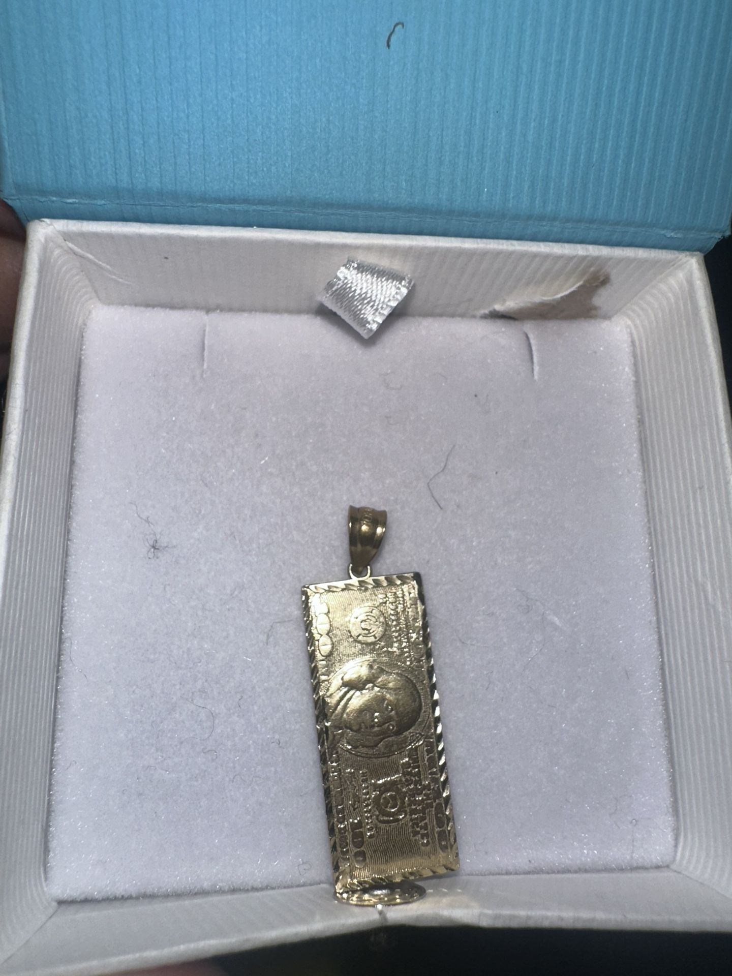 100$ Bill 10k Gold Pendant