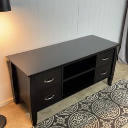 Black all wood TV stand with 4 drawers Free delivery