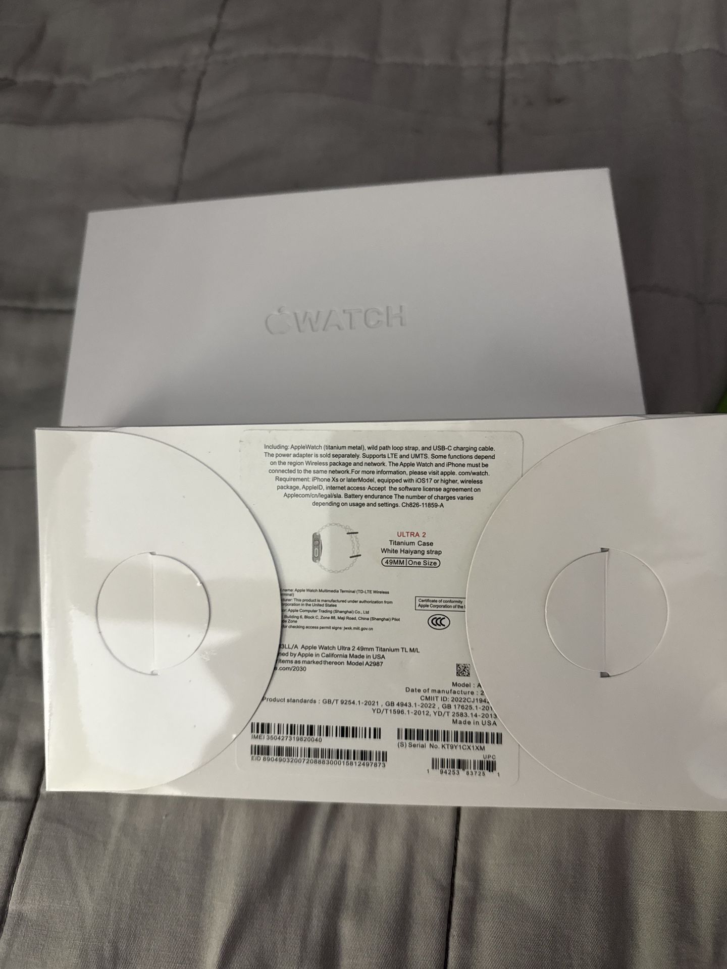 White Apple Ultra 2 49MM( COVERAGE EXIPRED) SERIAL: KT9Y1CX1XM