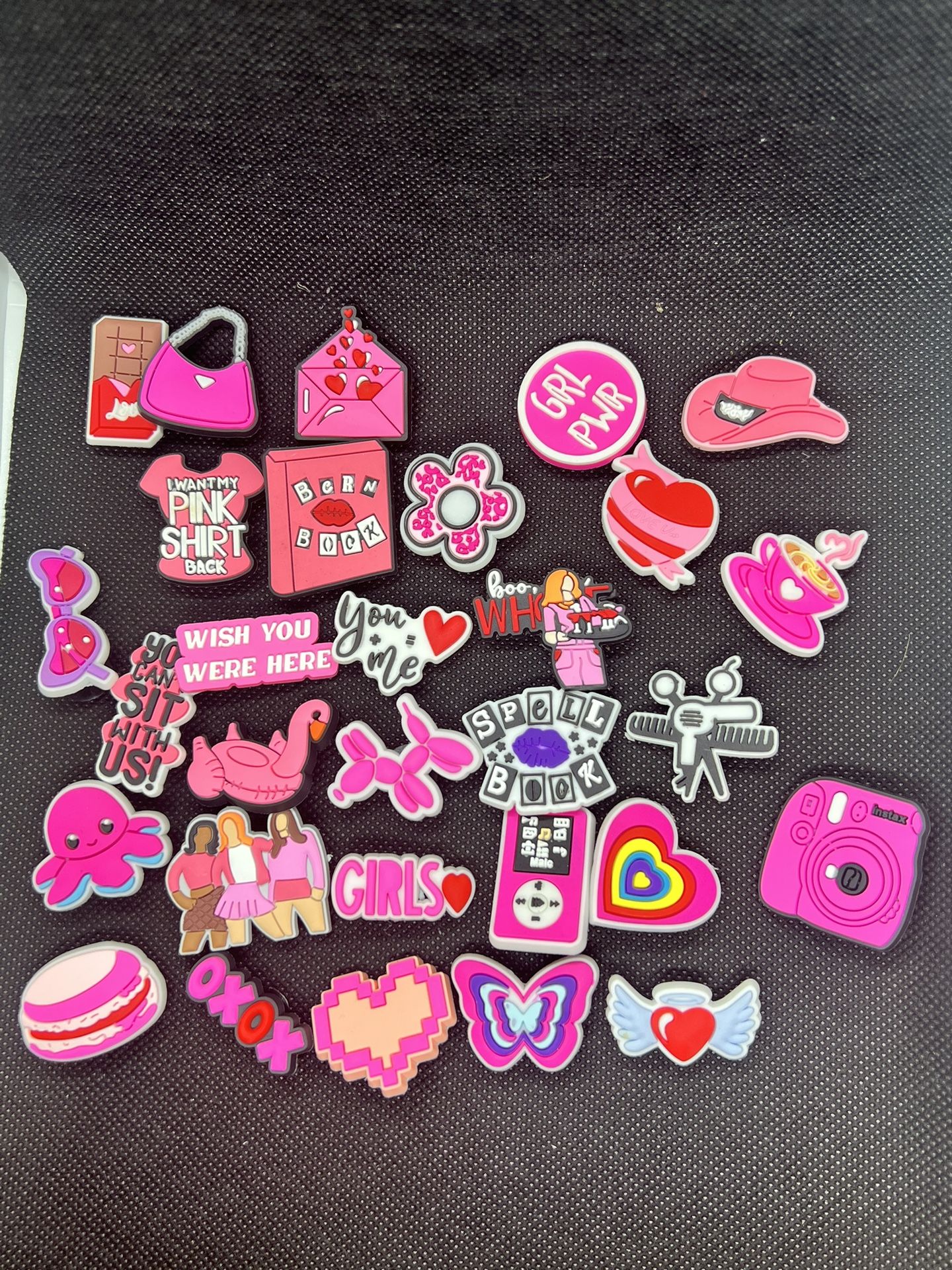 pink croc charms