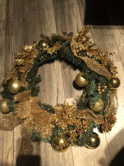 Gold holiday wreath