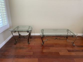 Glass Coffee Table And End Table