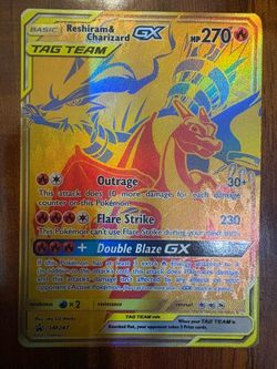 Pokemon Reshiram Charizard SM247 GX Tag Team Promo Holo NM/M 🔥