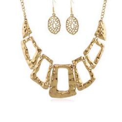 Egyptian Style Geometric Gold Plated Jewelry Set