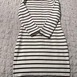 H&M Striped Mid Sleeve T-Shirt Dress M Cotton