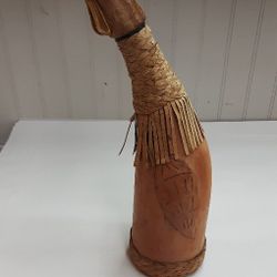Vintage Italian Leather Wrapped Chicken Decanter- Located In Shelton 