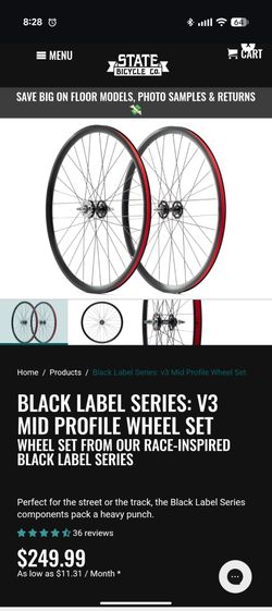 Brand New State Bicycle black label wheelset! I can also include brand new 700x30  tires