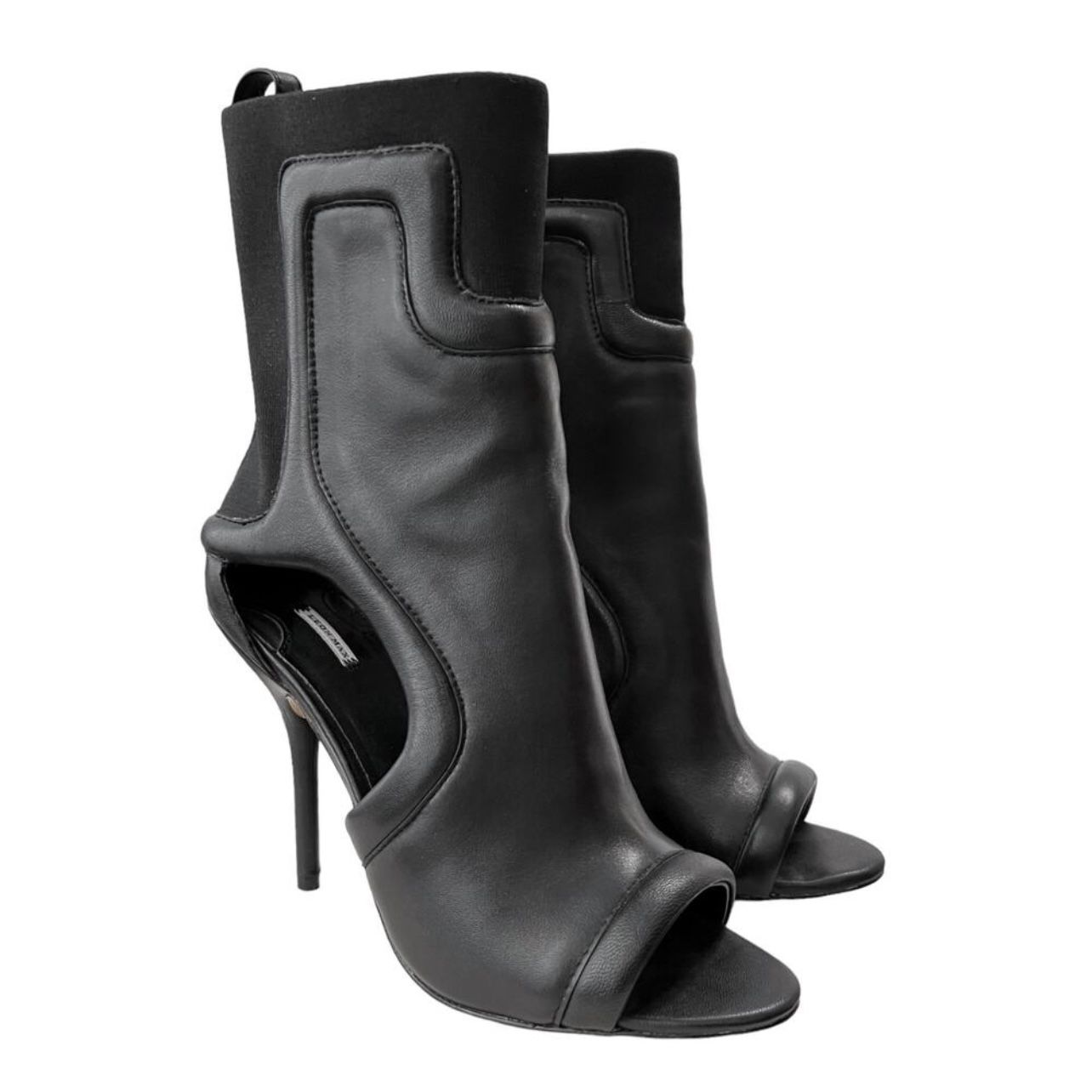 LEON MAX Black Leather Booties Size 6