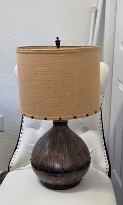 Pier 1 Rustic barrel lamp