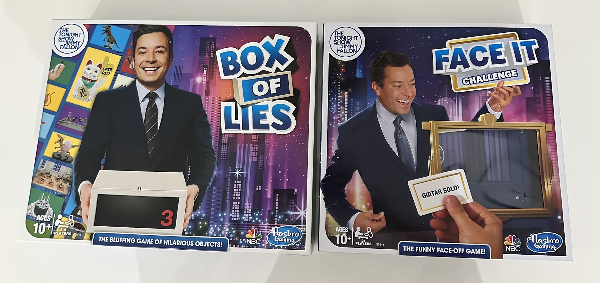 The Tonight Show Starring Jimmy Fallon Game Lot - Box Of Lies and Face It Challenge Hasbro Games 