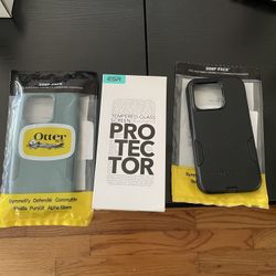 iphone 15 pro Commuter Otterbox Cases and ESR Screen Protector