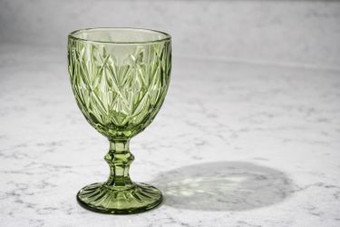 Vintage Green Glass Goblet and champagne flute - For Sale - $2 each - sold in groups of 24