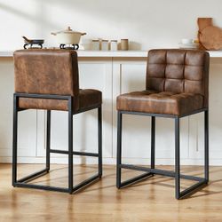 Faux Leather Modern Barstools - Set of 2 (New in Box) - $225 (Leavenworth, WA)
