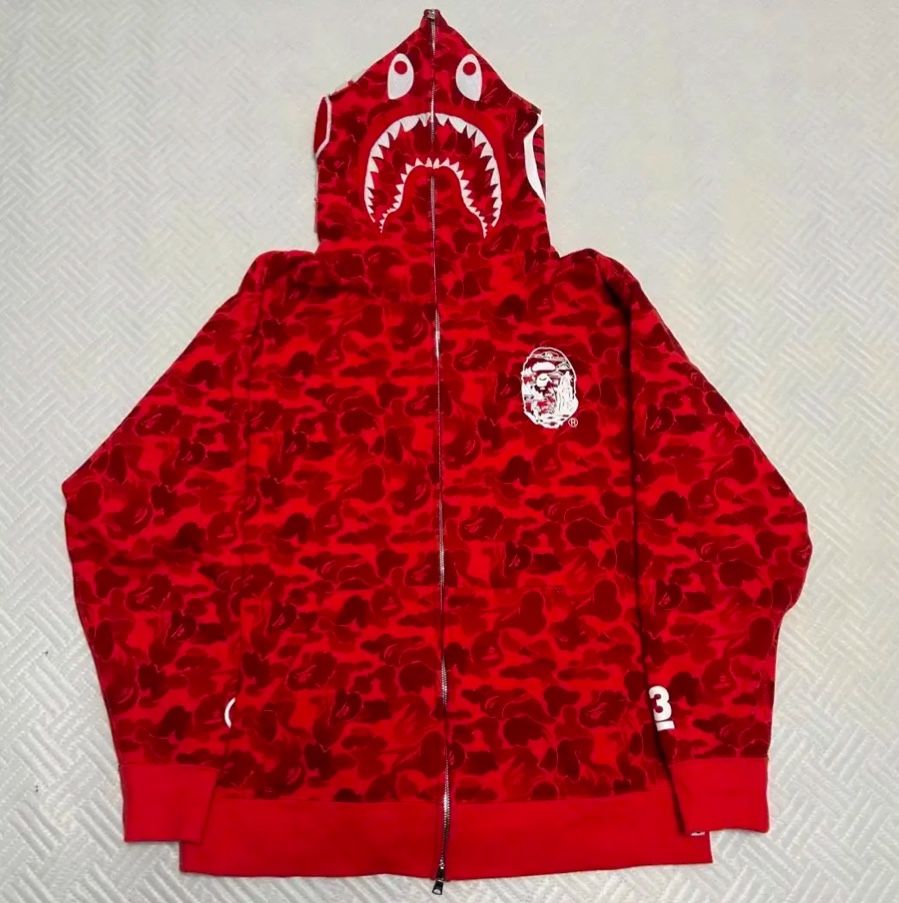 BAPE CHINA 13TH ANNIVERSARY CAMO SHARK FULL ZIP HOODIE