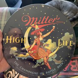 Andy Rooney Porcelain Miller Beer 11” Sign