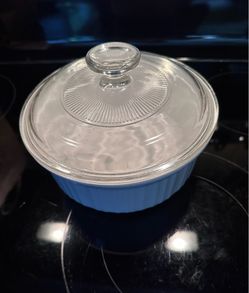 Corning Ware French White Round Casserole Baking Dish 1.5 qt w/Glass Lid