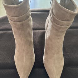 Vince Camuto Suede Block Heeled Ankle Boots - Style Salali - Chateau, 7.5