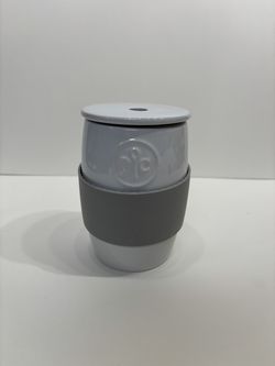 Pampered Chef Ceramic Egg Cooker Gray Silicone Sleeve Lid Microwave Breakfast