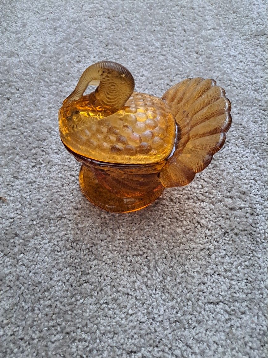 Glass Turkeys For Soup Candy Etc