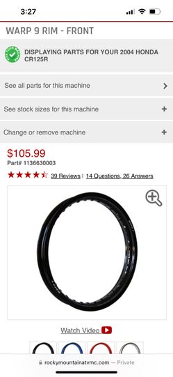 Honda Cr125 Parts (Warp 9 Wheels $ Pro Circuit Shorty)