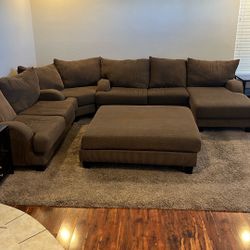 Large Couch Sectional With Ottoman 