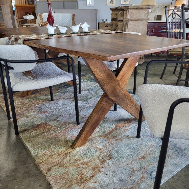 Brown Acaicia Wood Dining Table