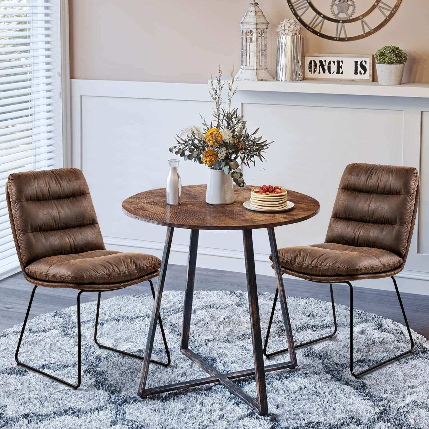 Steffen Mid-Century Modern Upholstered Dining Chairs(Set of 2)