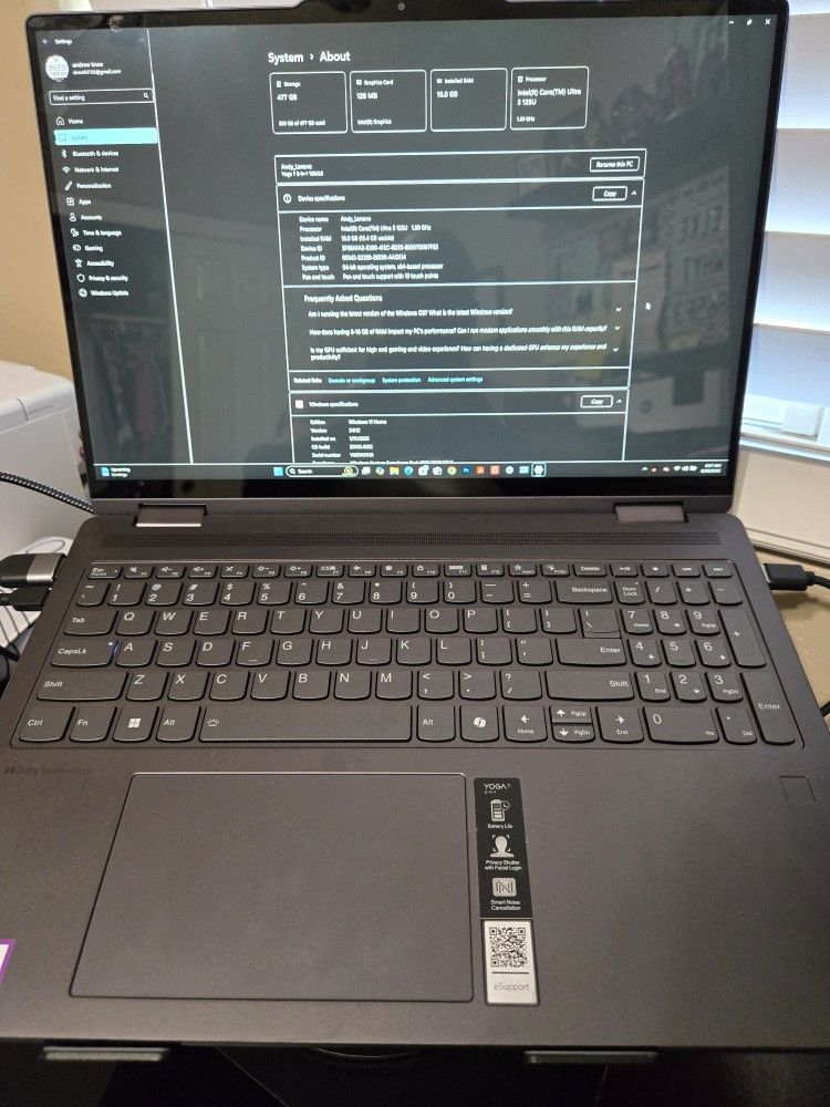 Lenovo Yoga 7i 16gb, 512 GB SSD