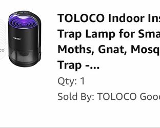 Toloco Indoor insect trap lamp for small moths, gnat, mosquito trap, sticky glue boards, non toxic, odourless silent insect killer