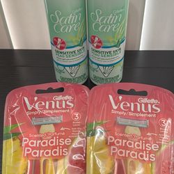 Gillette Venus Simply Paradise Razors and Satin Care Shave Gel Set