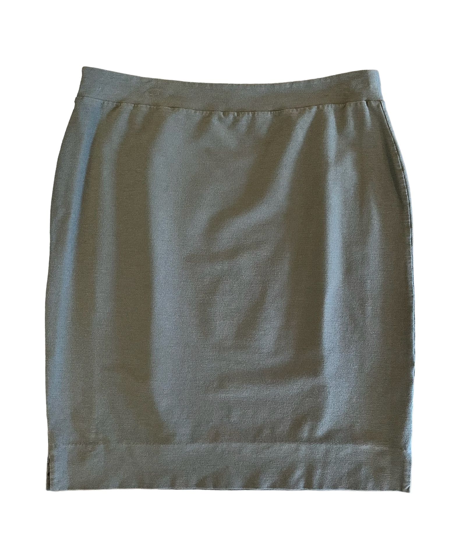 Eileen Fisher Green Stretch Crepe Straight Pencil Skirt Size Petite L