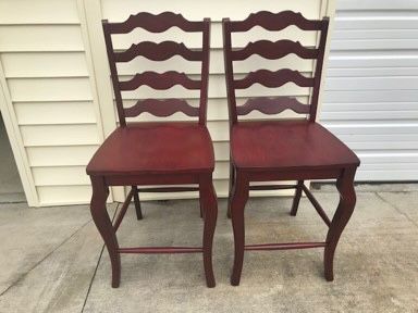 LIQUIDATION BLOWOUT, New, Firm, 2, Eleanor French Ladder Back Counter Stools, Red, INSPIRE Q