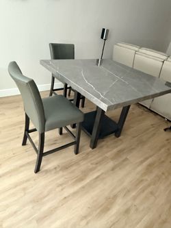 Gray and Black Dining Table and 2 Chairs- pick up only