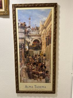 Vintage Alma-Tadema "The Spring" Getty Museum Framed Print 43" Custom Frame