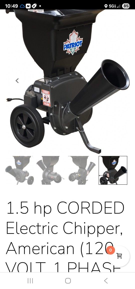 Patriot Chipper,shredder,vac