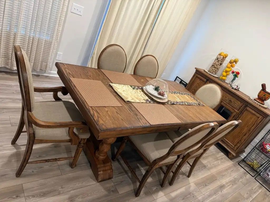 Wooden Dining Room Set Including Sideboard 