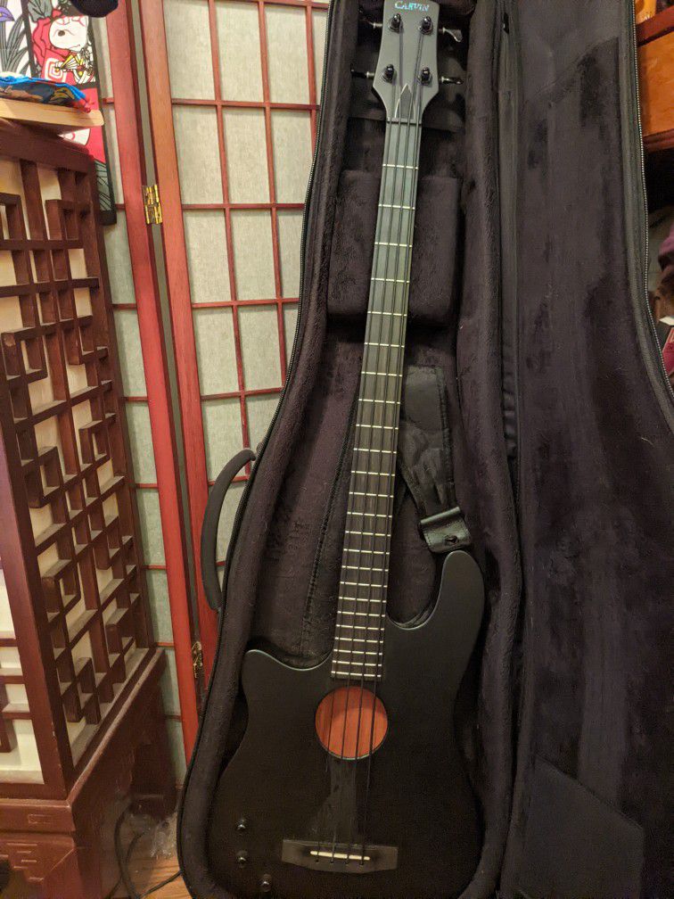 Carvin Electric Acoustic Bass Guitar Left Handed Barely Used With Eden Amp