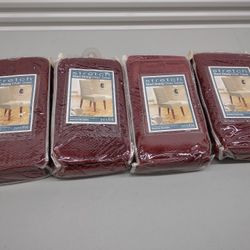 Sure Fit Short Dining Chair SlipCovers~Garnet Red~Stretch Pique Fabric~Set Of 4